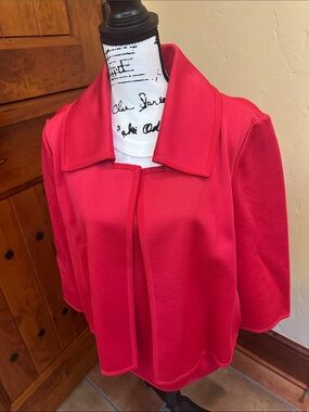 St. John Red Knit Jacket SET